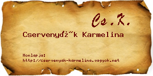 Cservenyák Karmelina névjegykártya